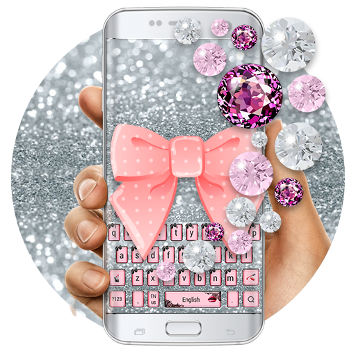 Pink Diamond Lace Bow Keyboard