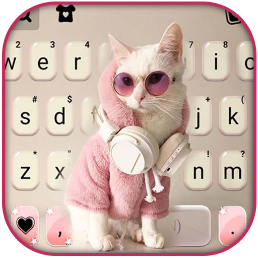 Cool Cat Keyboard Background