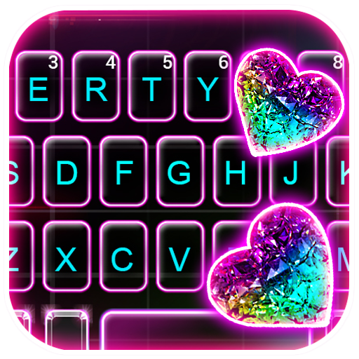 Colorful Crystal Heart Keyboar