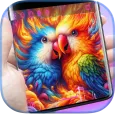 Lovebird Parrot Neon Keyboard