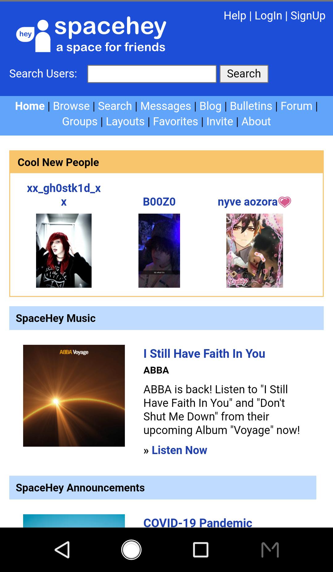Download SpaceHey android on PC