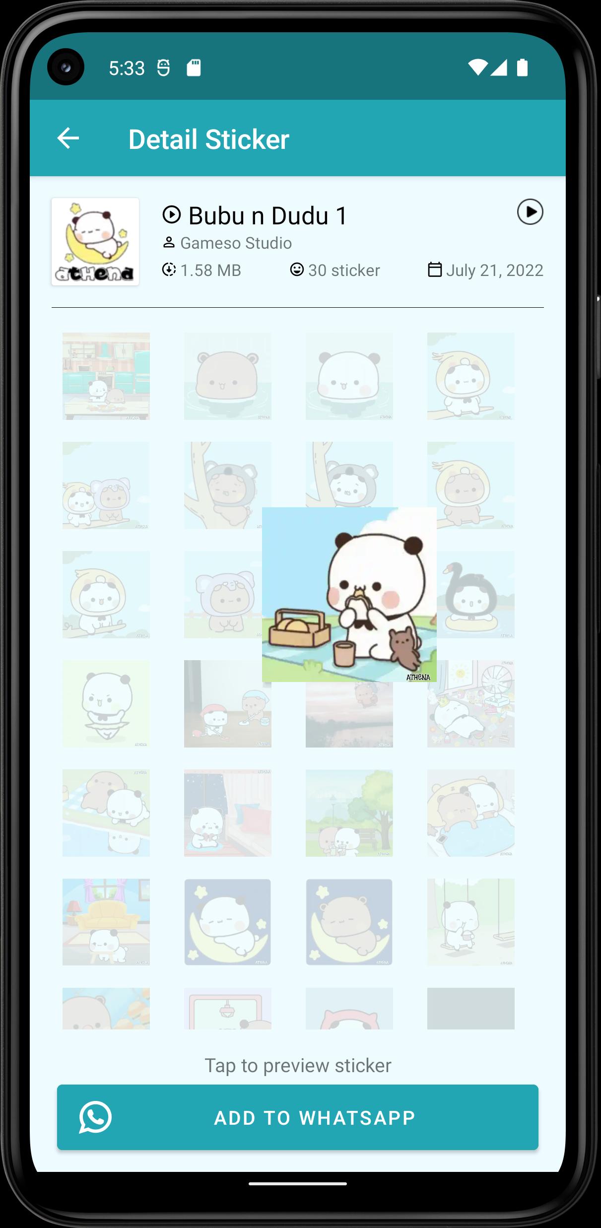 Download Bubu Dudu Animated WASticker android on PC