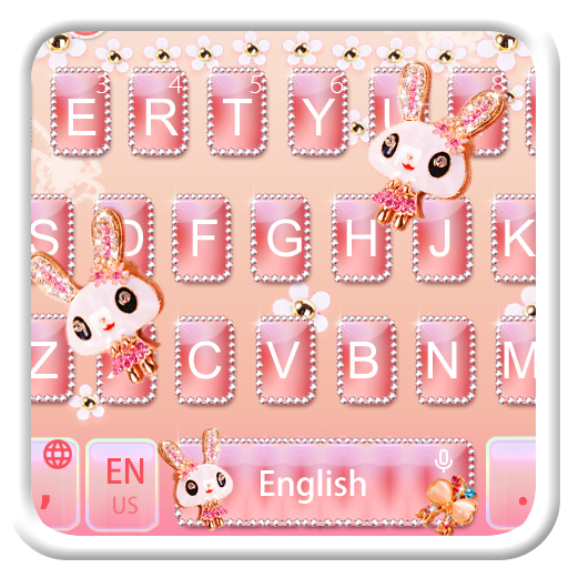 Shining Pink Rabbit Keyboard