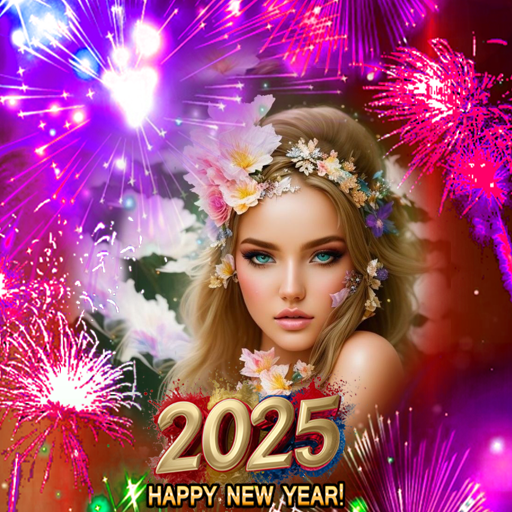 New year photo frame 2025