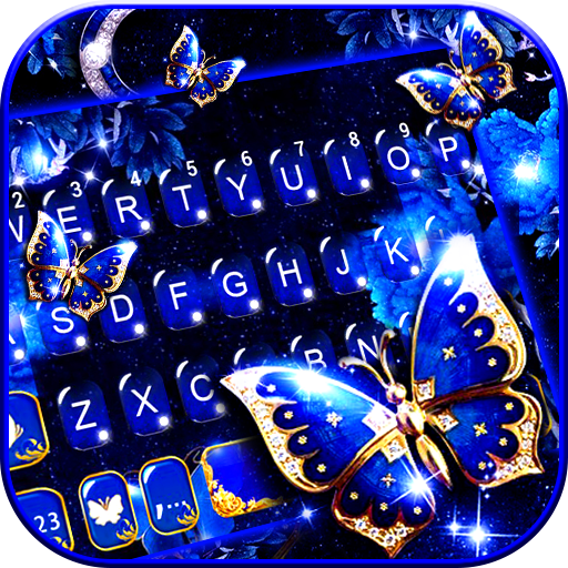 Blue Fancy Butterfly कीबोर्ड