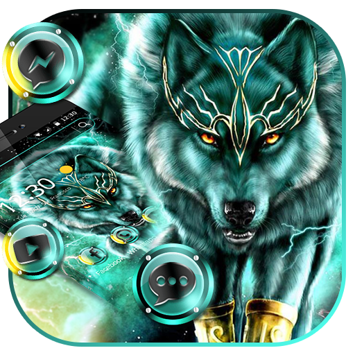 Dark Neon Thunder Wolf Theme