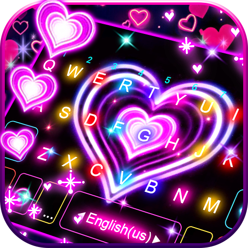 Neon Lights Heart keyboard