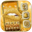 Gold Glitter Lips Theme