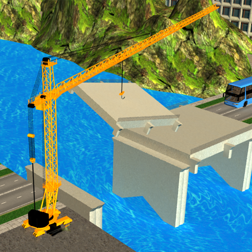 River Bridge Road Construction Crane Simulator