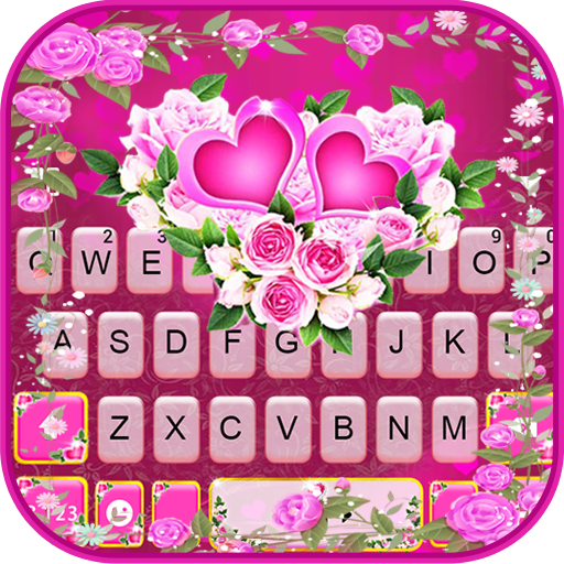 Pink Rose Flower कीबोर्ड