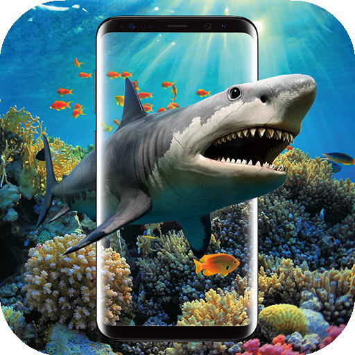 3D鯊魚在海洋視頻動態壁紙