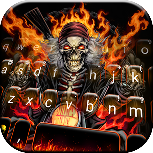 Tema Keyboard Fire Skull Rider