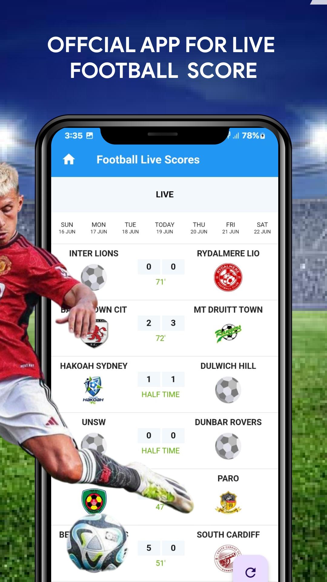 Download Live Football Score TV HD android on PC