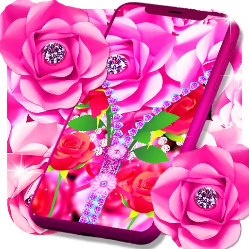 Zipper diamond flower locker
