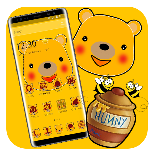 Kawaii Yellow Pooh Bear theme