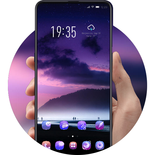 Purple sky landscape theme | n