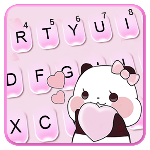 Cute Pink Panda कीबोर्ड थीम