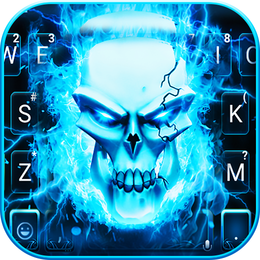 Fire 3d Skull Keyboard Theme