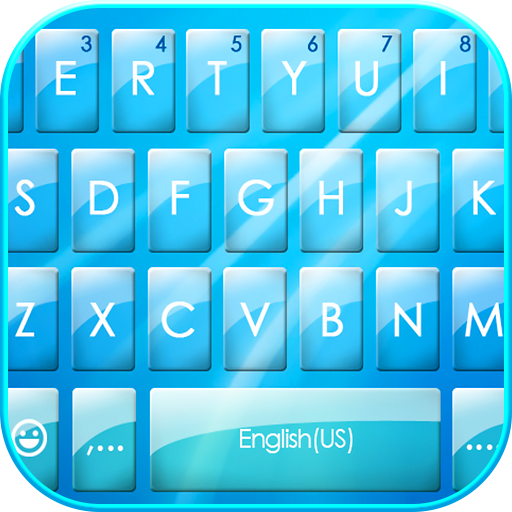 Simple Blue Glass Keyboard The