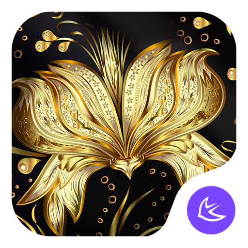 Golden Flower Theme & HD wallp