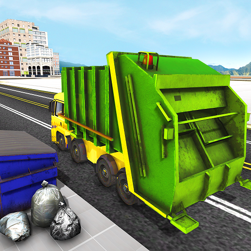 Çöp kamyonu şehir temizliği: çöp dökümü sürücüsü