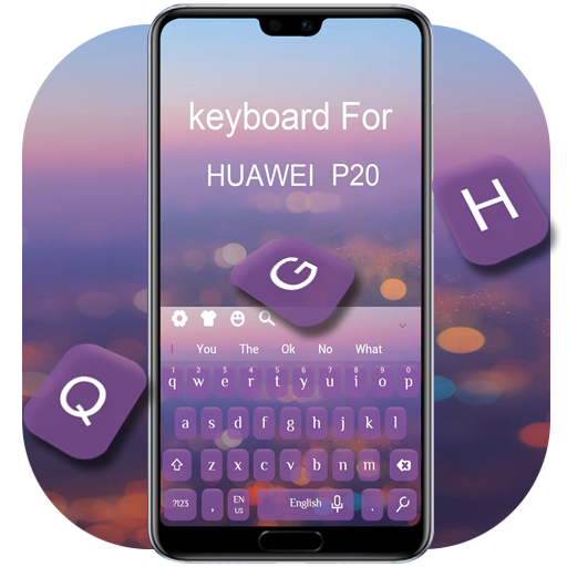 Purple Keyboard  For Huawei  P20