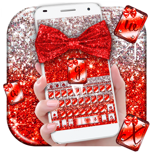 Tema Red Glitter Bow