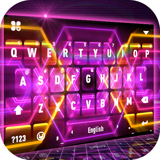 Neon Hexagon Live Keyboard Bac