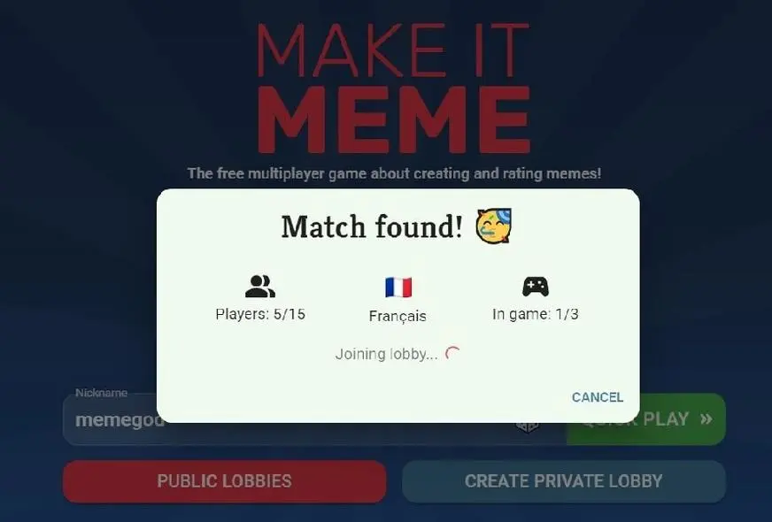 Este é o Make It Meme, o jogo no qual você deve criar e avaliar memes 