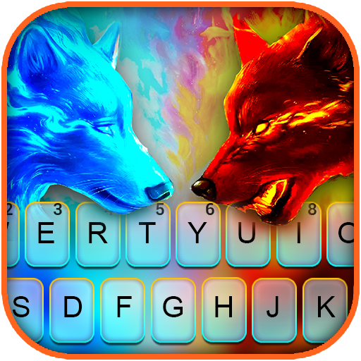 Fire Ice Wolf Keyboard Theme