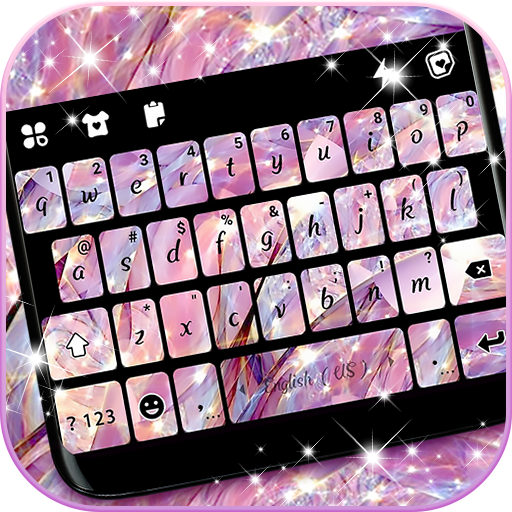 Shiny Pink Diamond Keyboard Ba