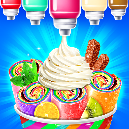 Rainbow Ice Cream Roll Dessert