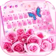 Pink Rose Love Keyboard Theme