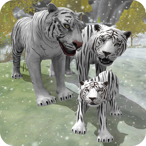 Família de tigres de neve