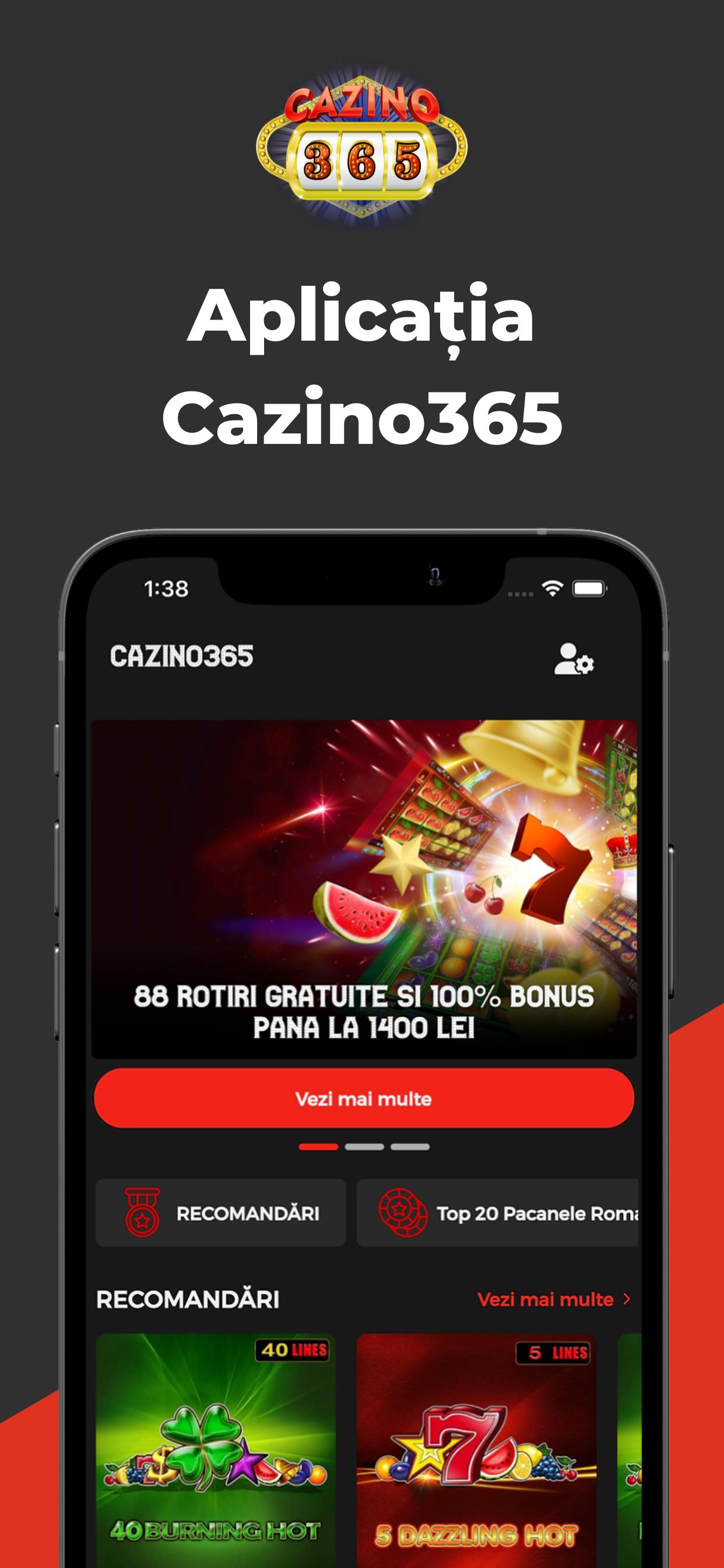 Interfața Cazino365