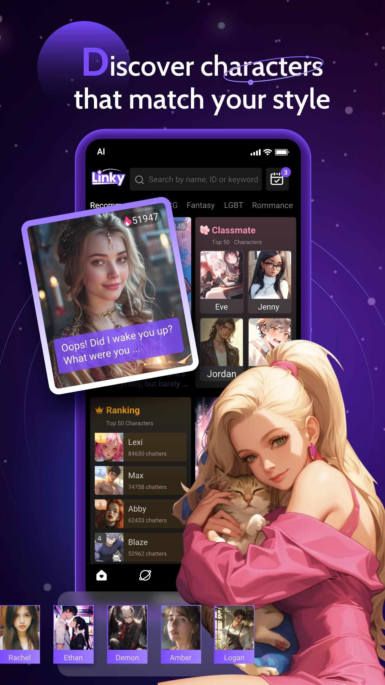 Download Linky AI Chat, Play, Connect android on PC