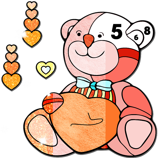 Teddy Bear Color by Number Art