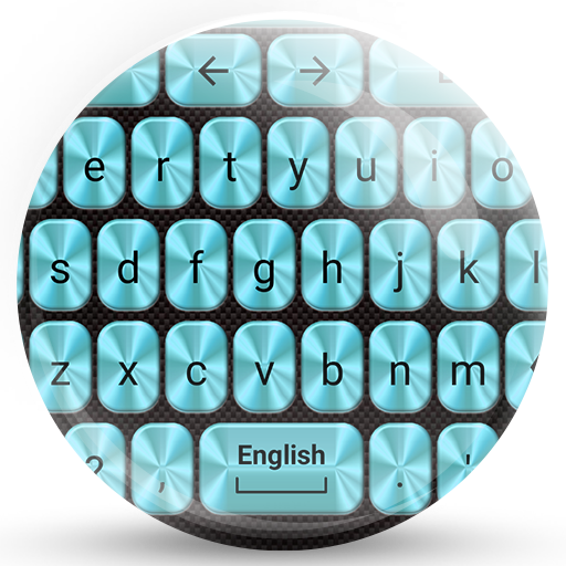 Keyboard Theme Metallic Aqua