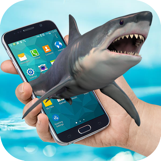 Shark on Screen Hungry Shark Attack in Phone Joke