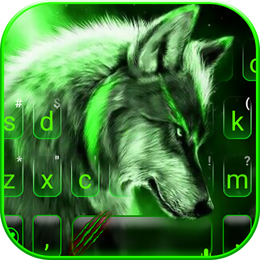 Green Wild Wolf Keyboard Theme