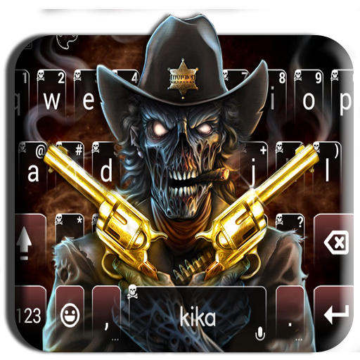 Western Skull Gun Keyboard The