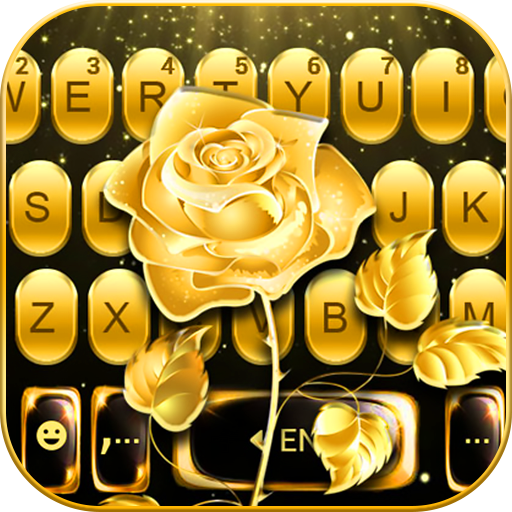 Luxury Gold Rose Keyboard Them