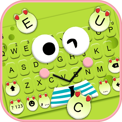 Cartoon Green Frog Keyboard Th