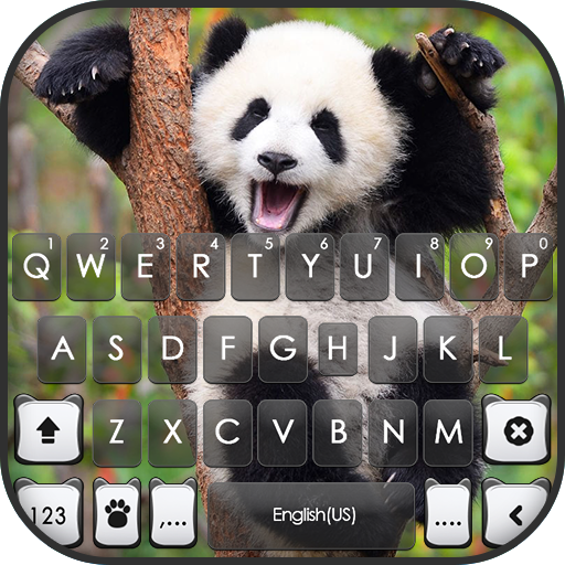 Happy Cute Panda Keyboard Back
