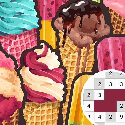 Ice Cream Pixel Coloring Art