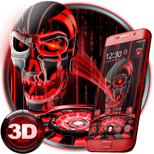 Tema Tengkorak 3D Tech Blood