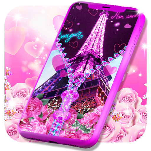 Paris zipper lock screen
