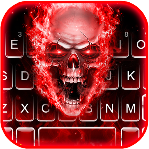 Teclado Fiery 3D Skull