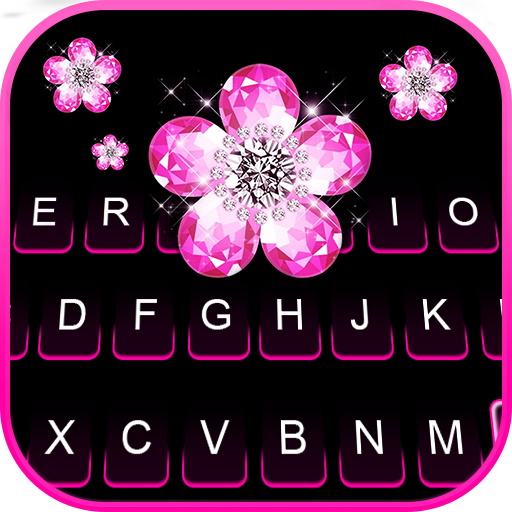 Diamond Pink Flower Keyboard B