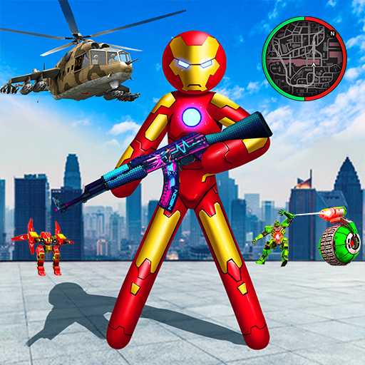 Iron Stickman Rope Hero War Ga